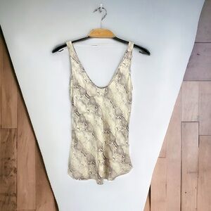 Babaton 100% Silk Neutral Snakeprint Tank Blouse Size XS